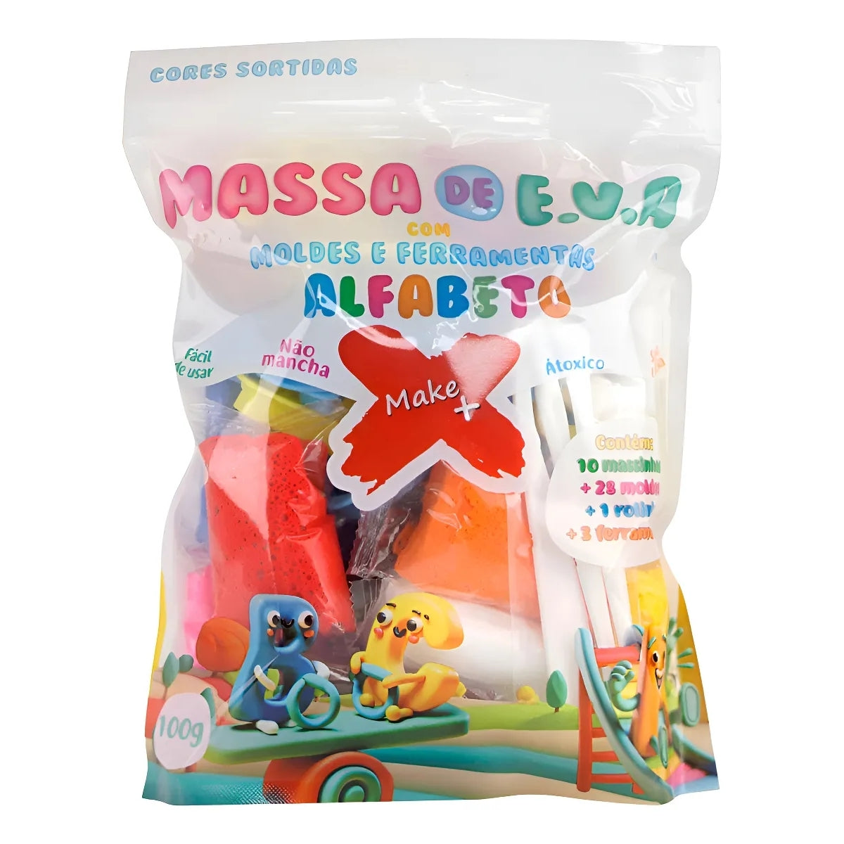 Kit Massa Eva 130g Alfabeto - Make+
