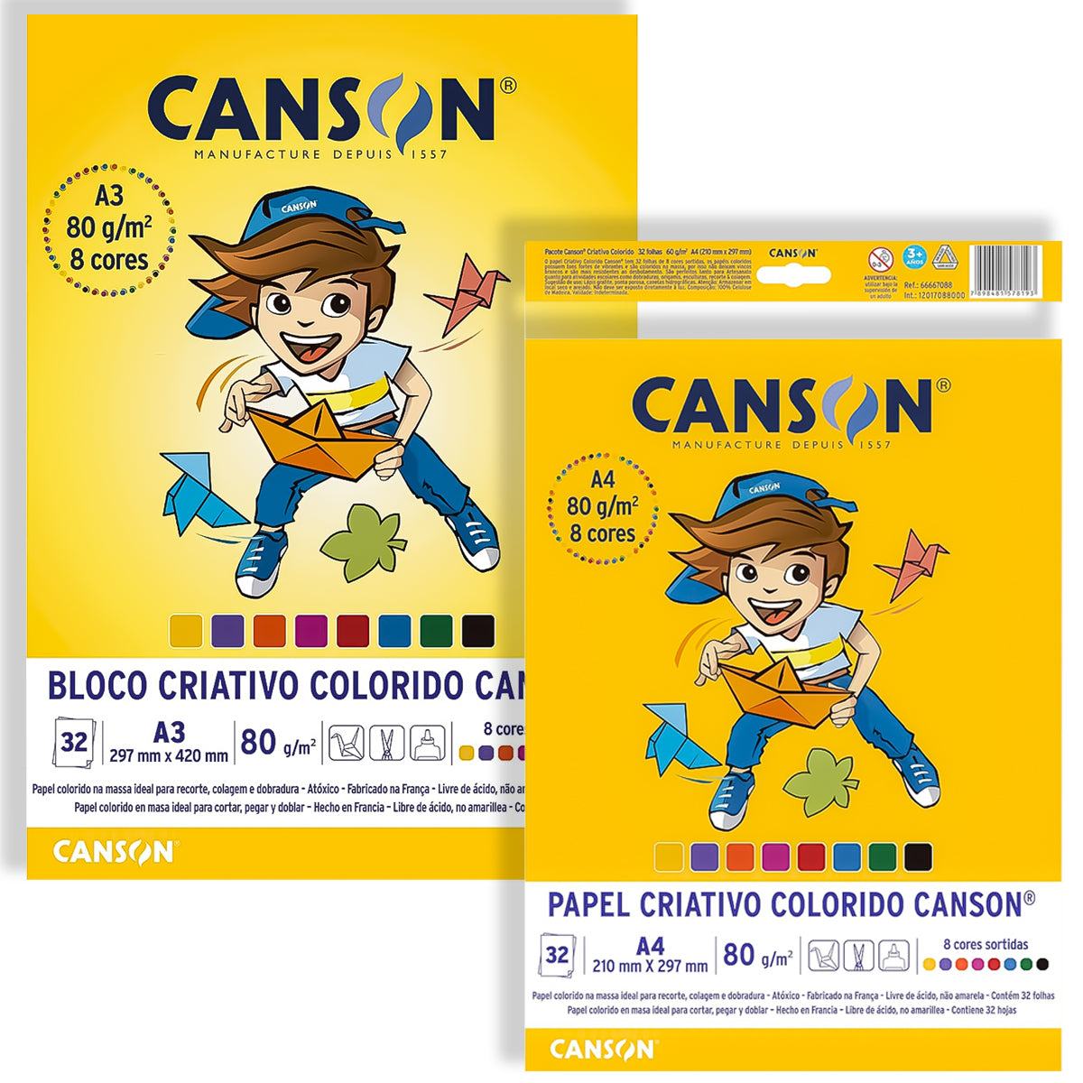 Bloco Canson Linha Escolar Criativo 80 G/m² 32 Folhas 8 Cores