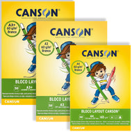 Bloco Papel Canson Layout Escolar 60gr 50 Folhas