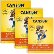 Bloco Canson Linha Escolar Papel Vegetal 60 g/m² 50 Folhas