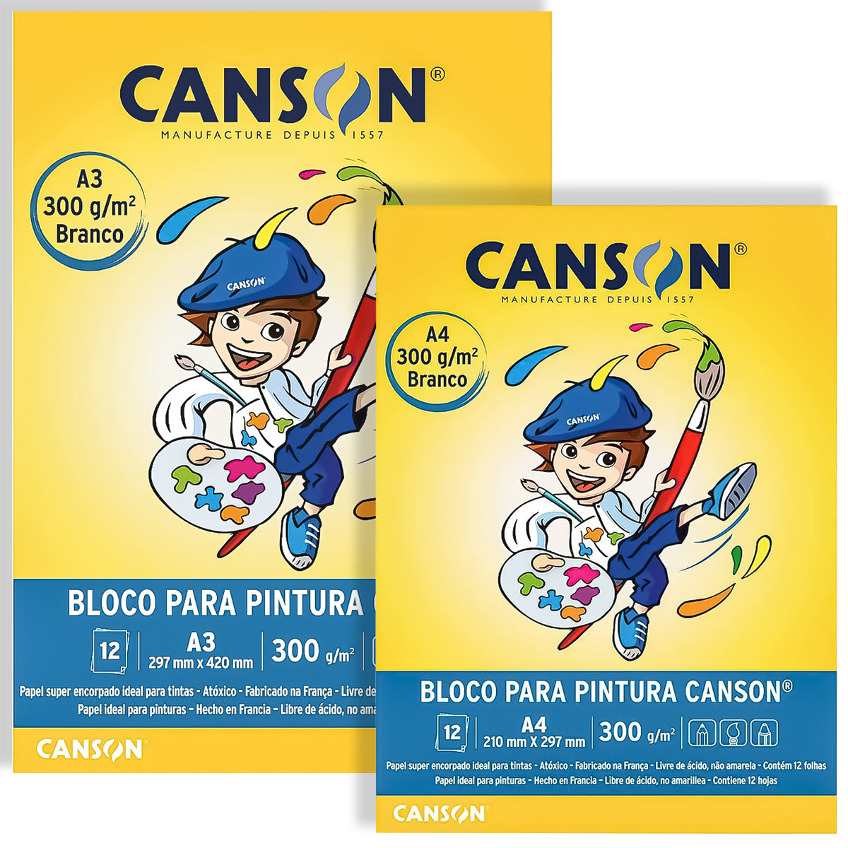 Bloco Canson Linha Escolar Pintura 300 g/m² 12 Folhas