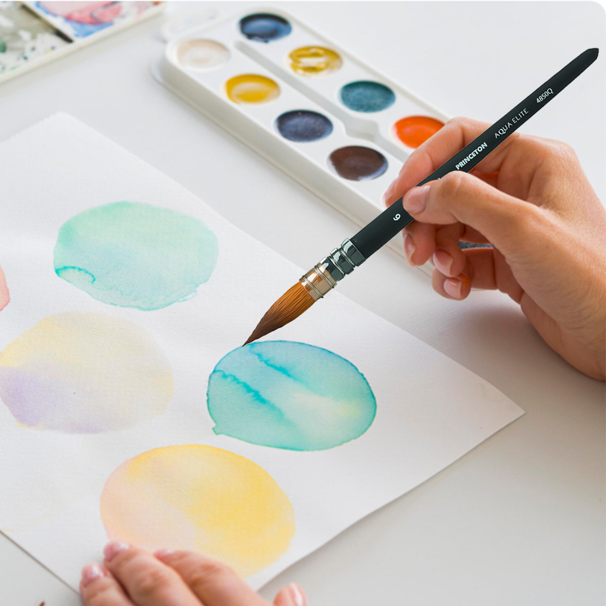 Pincel para Aquarela Princeton Pena Oval Kolinsky Sintetico Cabo Curto 6