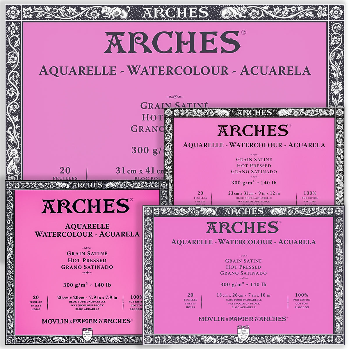 Bloco Aquarela Arches 300 g/m² Grão Acetinado