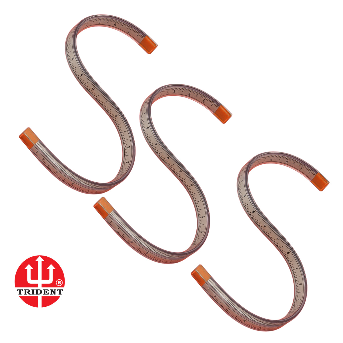 Régua Flexível com Escala Trident - Tamnhos de 30cm a 80cm