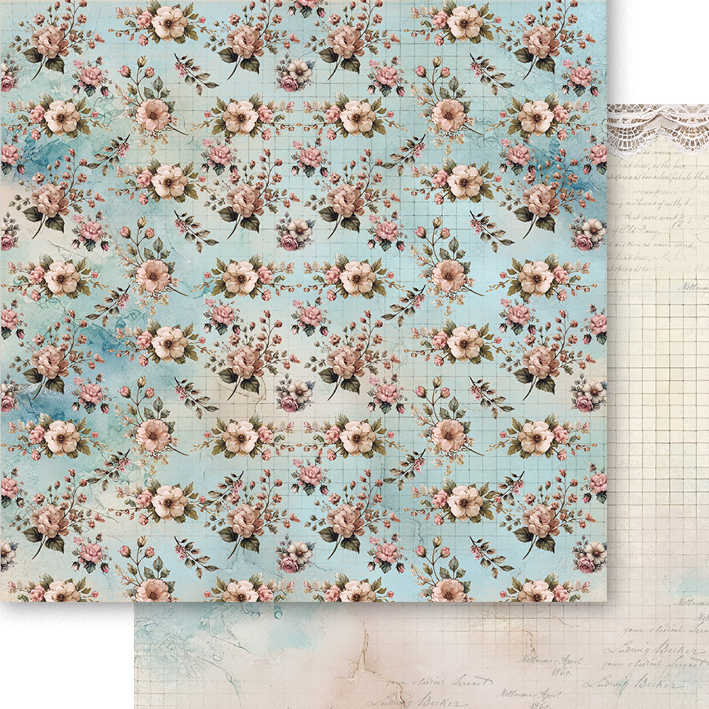 Papel para Scrapbook Dupla Face Coleção Conjunto Aconchego Floral 30,5x30,5cm para Scrapbook e Papelaria Criativa Sd-1376 - Litoarte