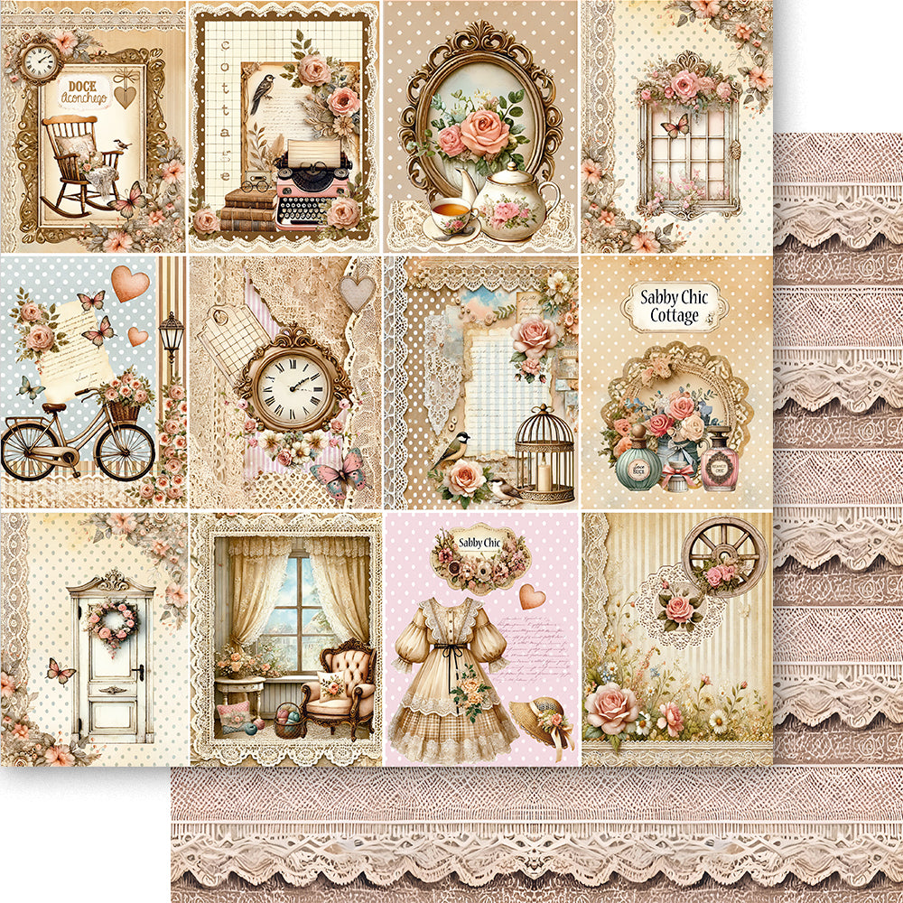 Papel para Scrapbook Dupla Face Coleção Conjunto Aconchego Retro 30,5x30,5cm para Scrapbook e Papelaria Criativa Sd-1377 - Litoarte
