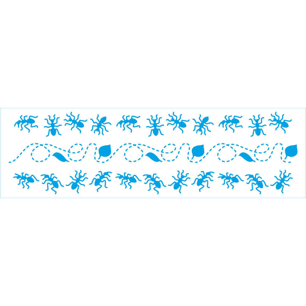 Stencil Barrado Formigas e Folhas 8x28cm para Pintura Decorativa e Artesanato Ste-457 - Litoarte
