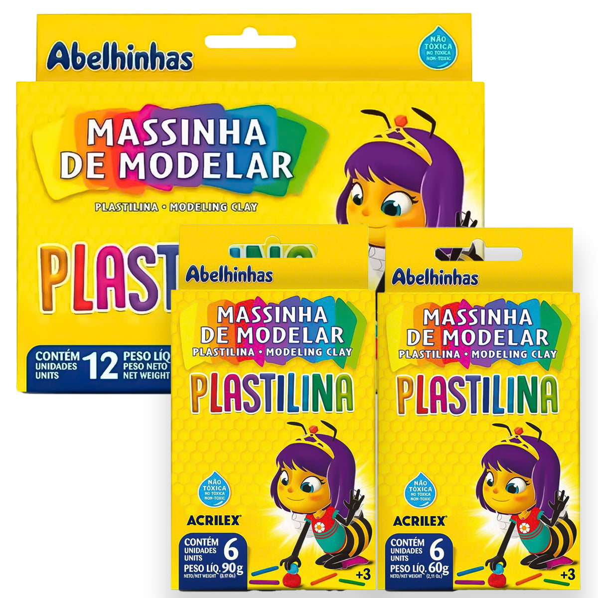Estojo Massinha de Modelar Plastilina Acrilex 