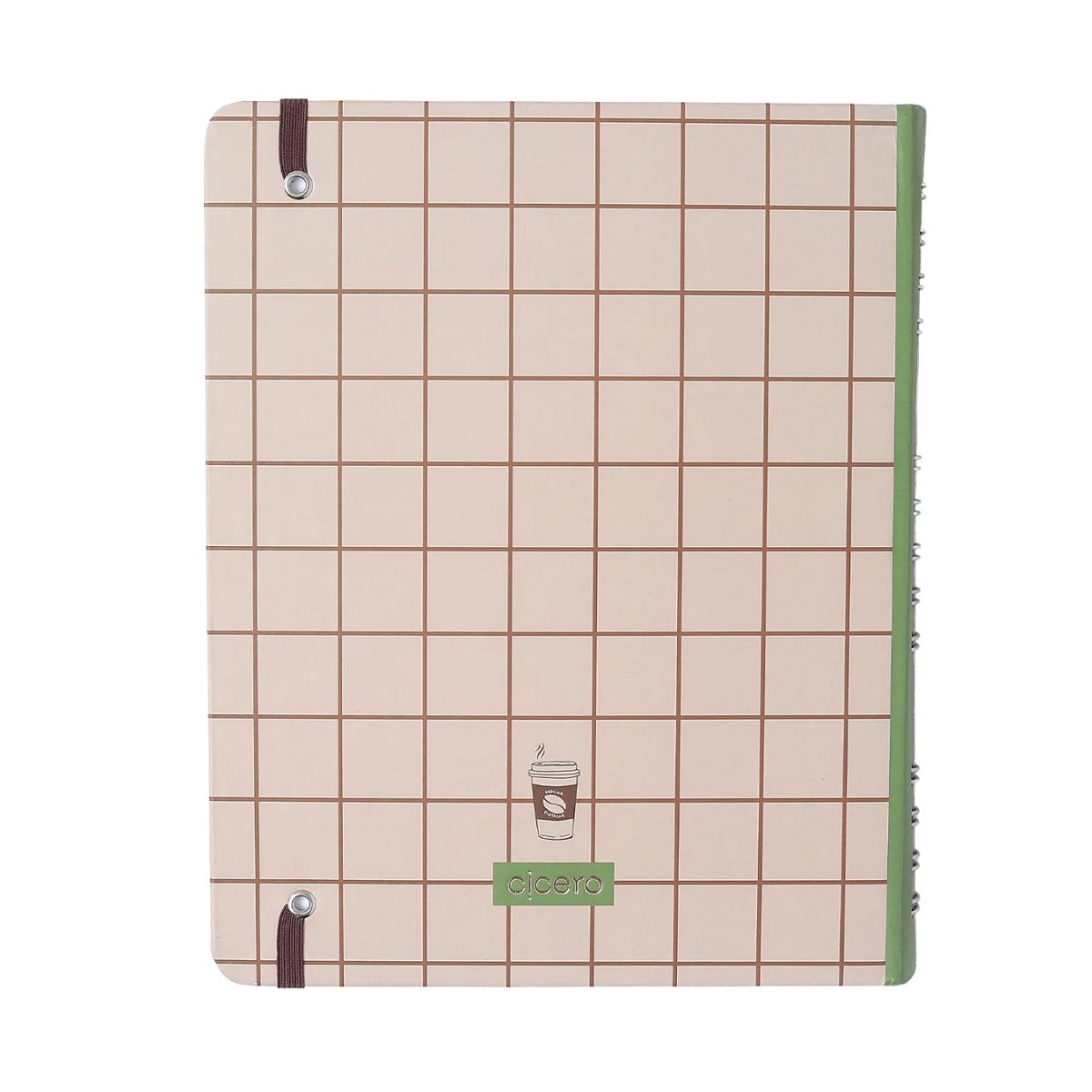 Caderno Organizador Wire-o Cicero 17x24cm 90 Folhas Mocha Pistache Chocolate Pautado e Pontado