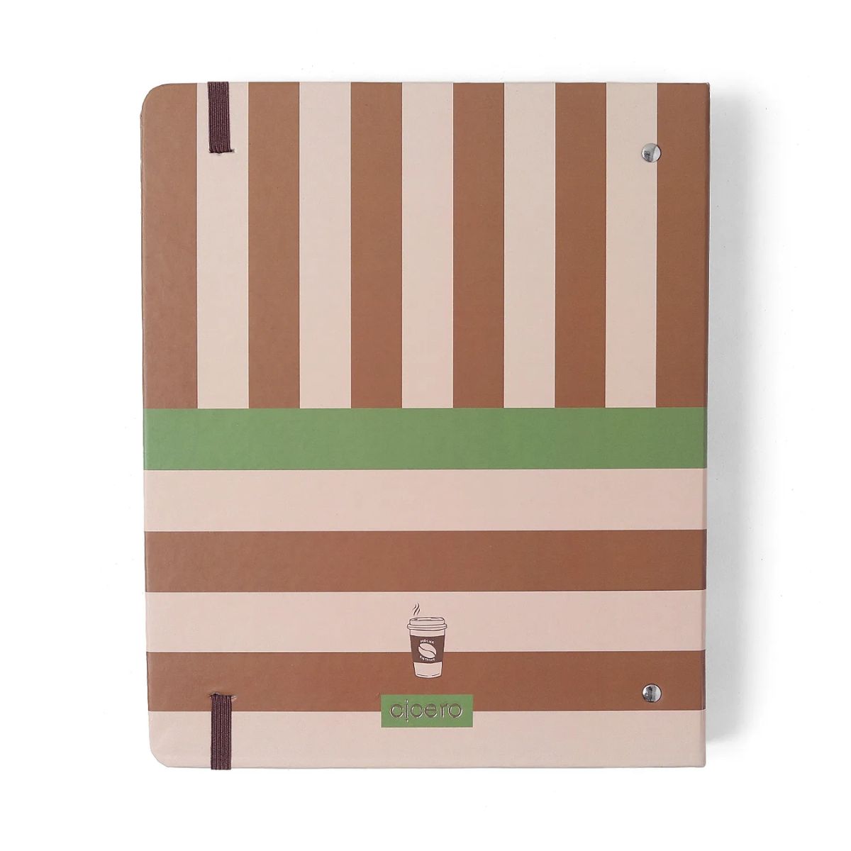 Caderno Criativo Argolado Cicero 17x24cm 100 Folhas Pautado - Mocha Pistache Curto