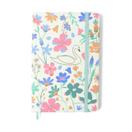 Caderneta Cicero Cisne Floral Off White Lagoa 14x21cm 160 Páginas Pontado