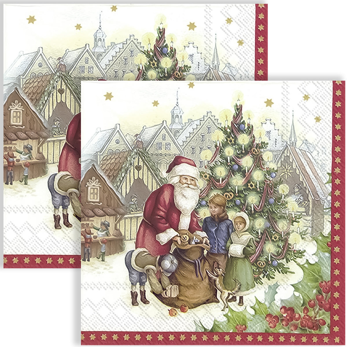 Guardanapo para Decoupage Ihr 33x33 Mercado de Natal de Brinquedos C/ 20 Unidade
