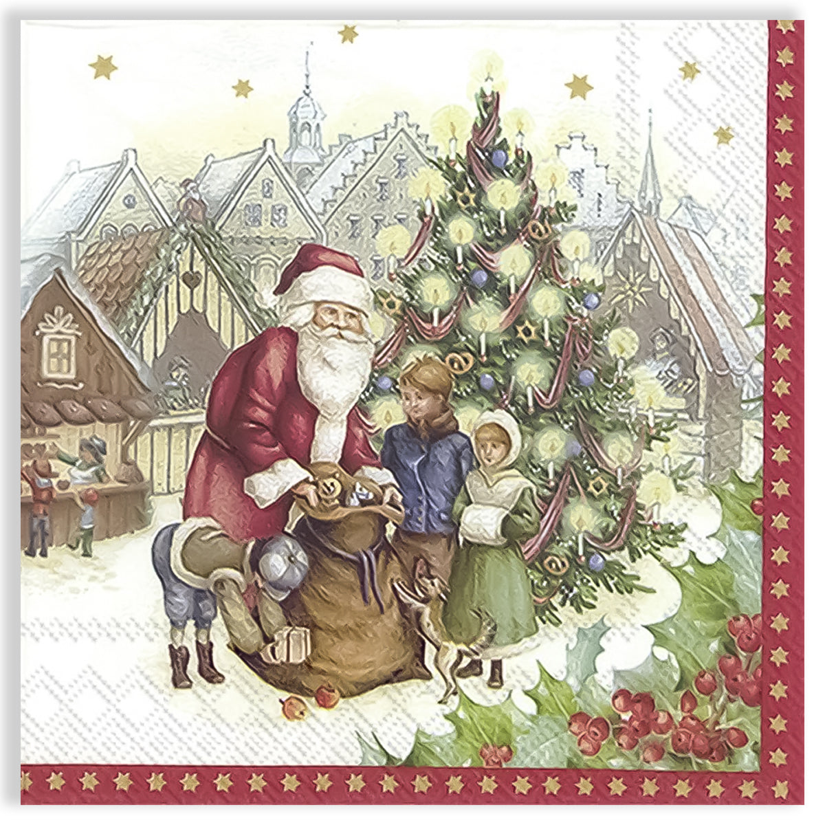 Guardanapo para Decoupage Ihr 33x33 Mercado de Natal de Brinquedos C/ 20 Unidade