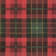 Guardanapo para Decoupage Ihr 33x33cm com 20 Unidades - Tartan Vermelho