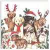Guardanapo para Decoupage Ihr 33x33cm com 2 Unidades - Cachorros de Natal
