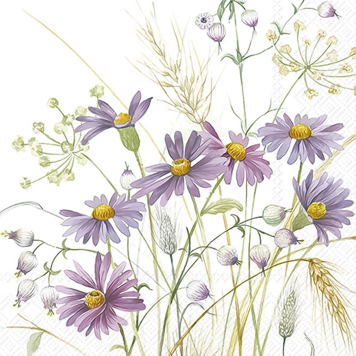 Guardanapo para Decoupage Ihr 33x33cm com 2 Unidades - Flores Lilás