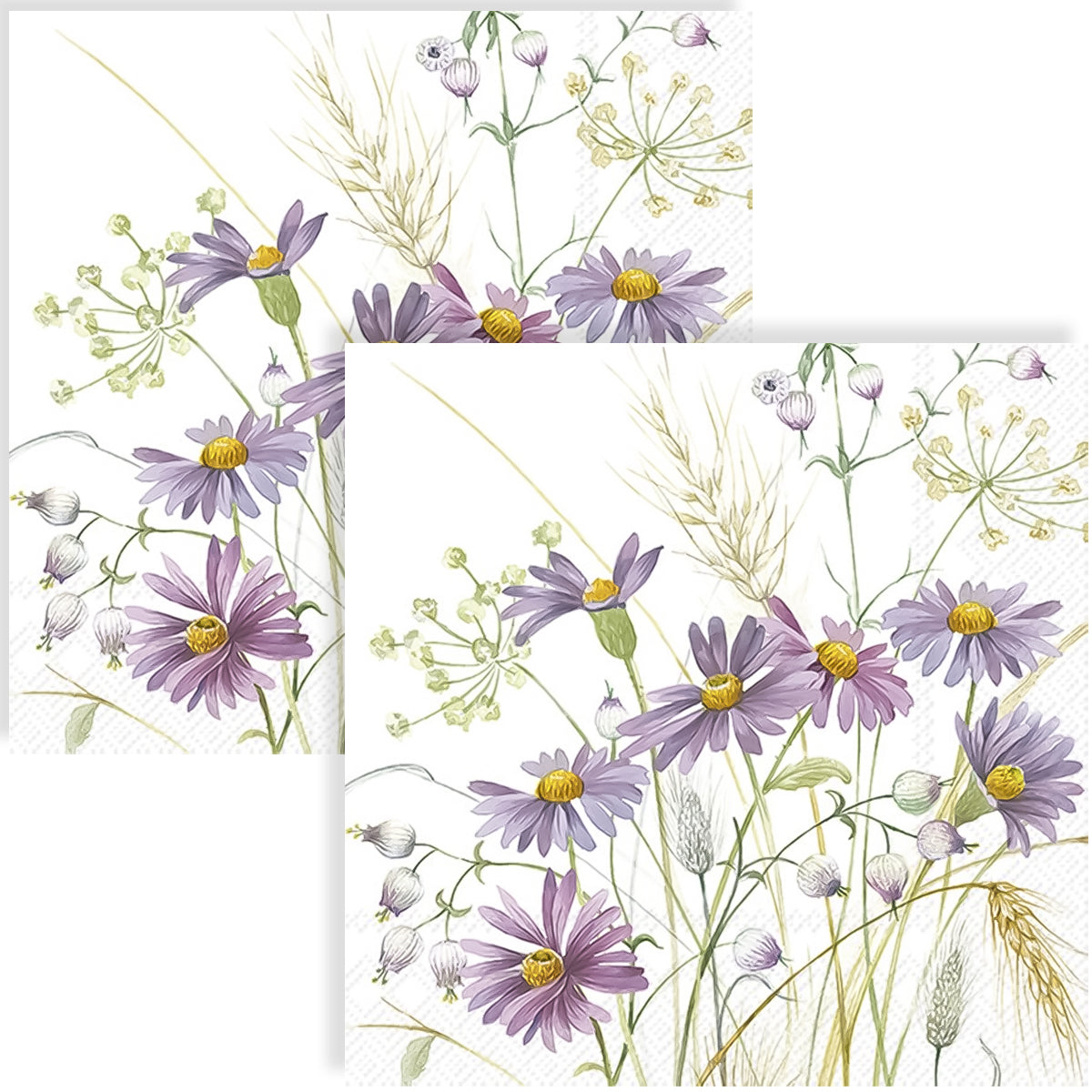 Guardanapo para Decoupage Ihr 33x33cm com 2 Unidades - Flores Lilás