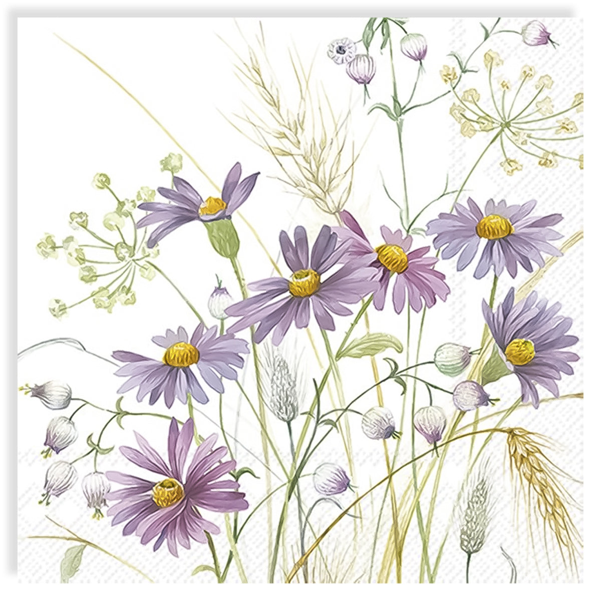 Guardanapo para Decoupage Ihr 33x33cm com 2 Unidades - Flores Lilás