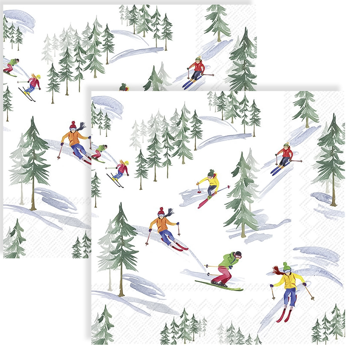 Guardanapo para Decoupage Ihr 33x33cm com 2 Unidades - Esquiando na Neve