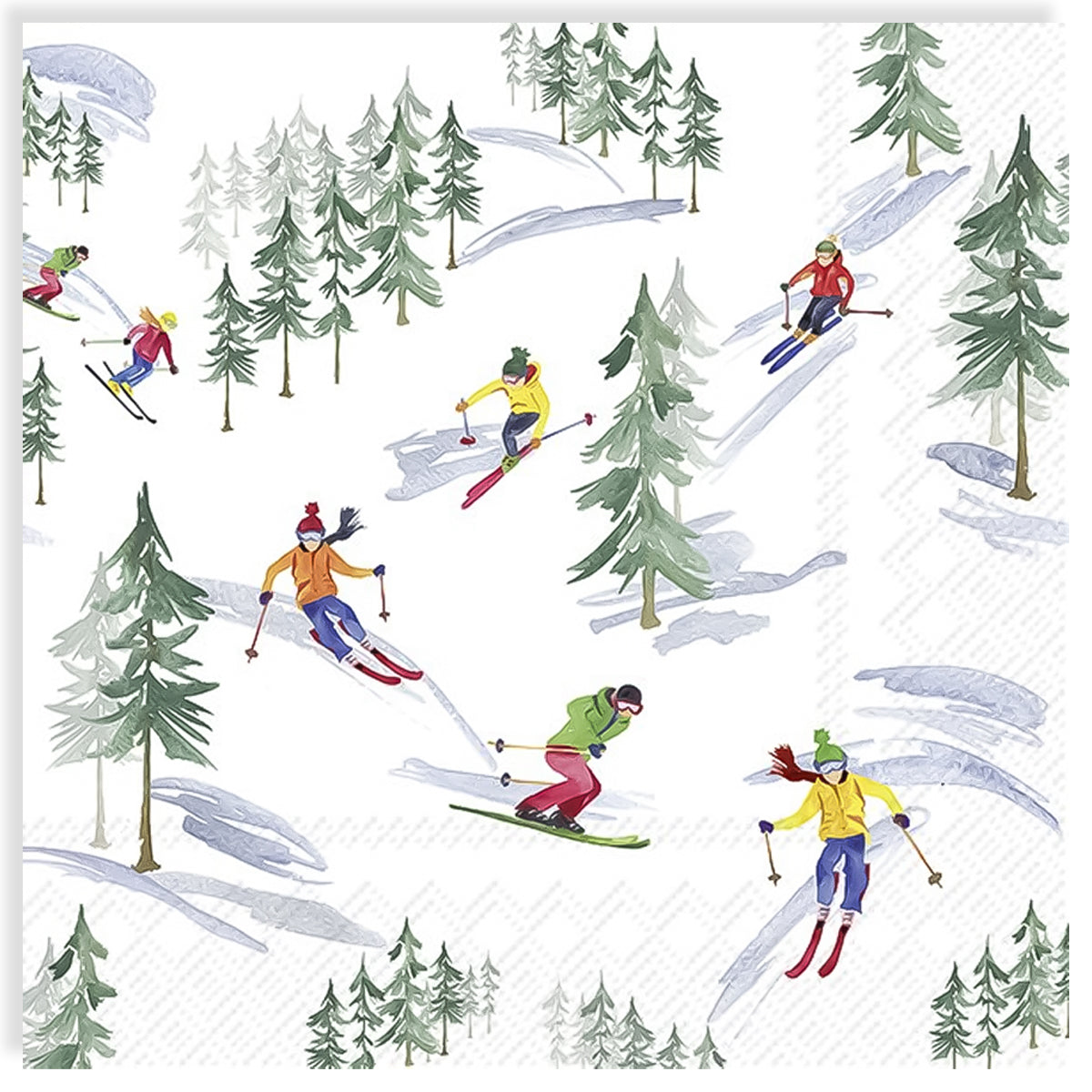 Guardanapo para Decoupage Ihr 33x33cm com 2 Unidades - Esquiando na Neve