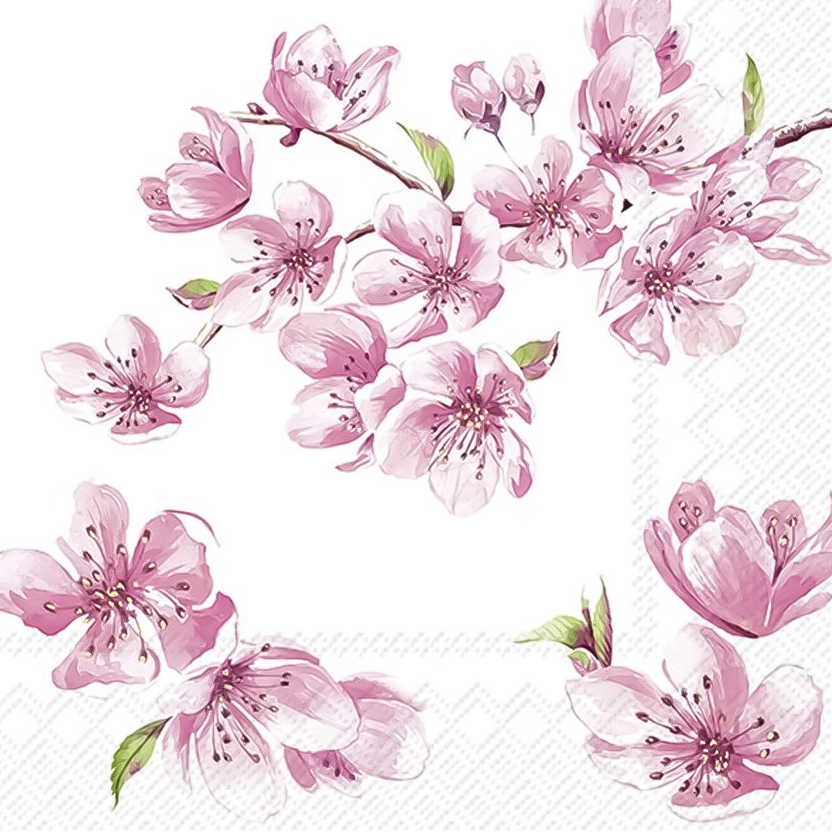 Guardanapo para Decoupage Ihr 33x33cm com 2 Unidades - Flor Sakura Rosa