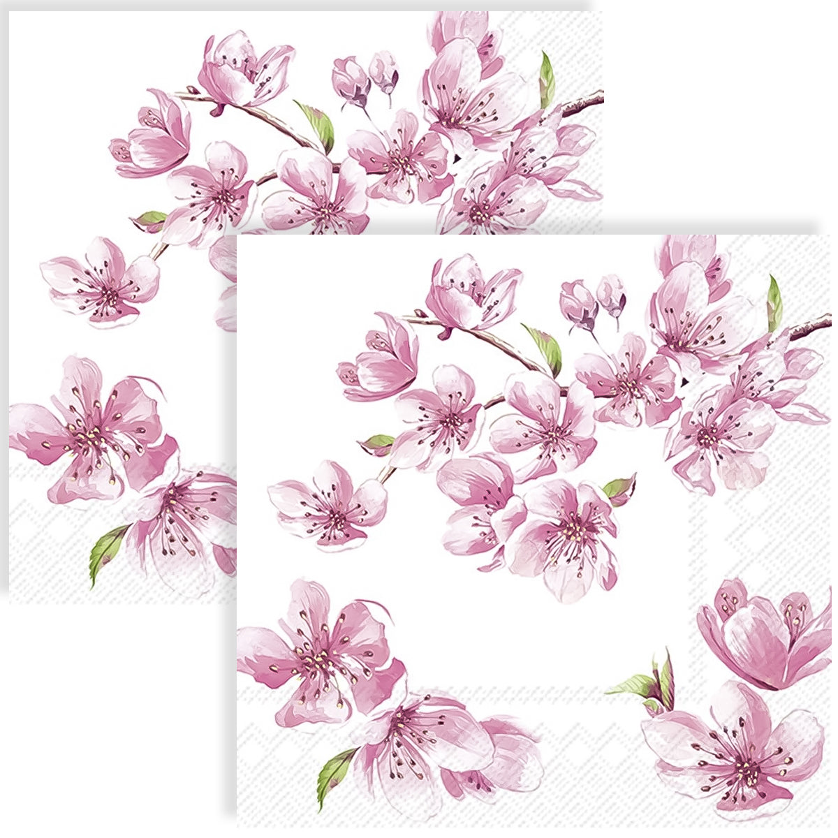 Guardanapo para Decoupage Ihr 33x33cm com 2 Unidades - Flor Sakura Rosa