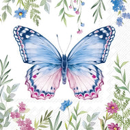 Guardanapo para Decoupage Ihr 33x33 Borboleta Azul e Rosa C/ 20 Unidade