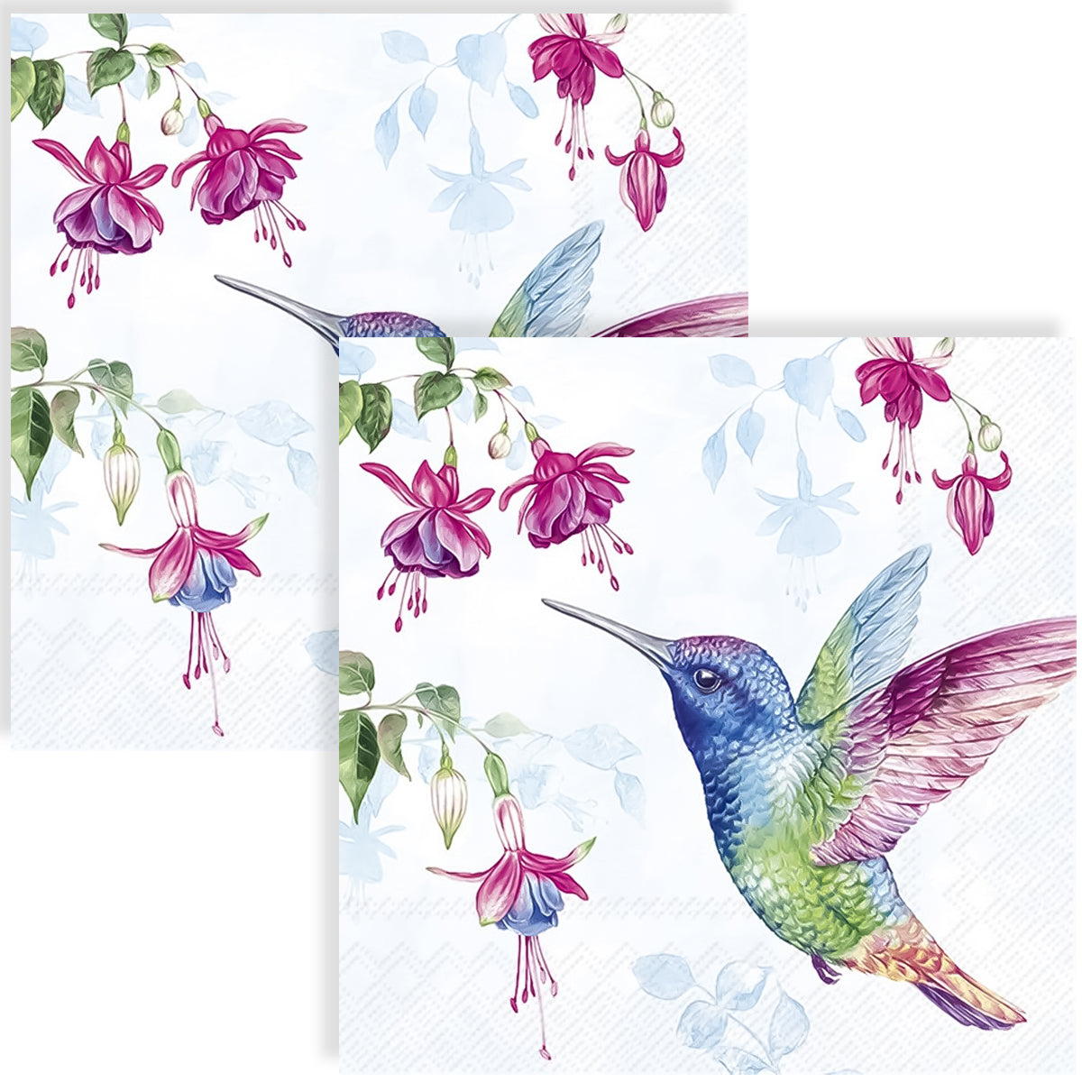 Guardanapo para Decoupage Ihr 33x33 Beijar-flor Azul Claro C/ 20 Unidade