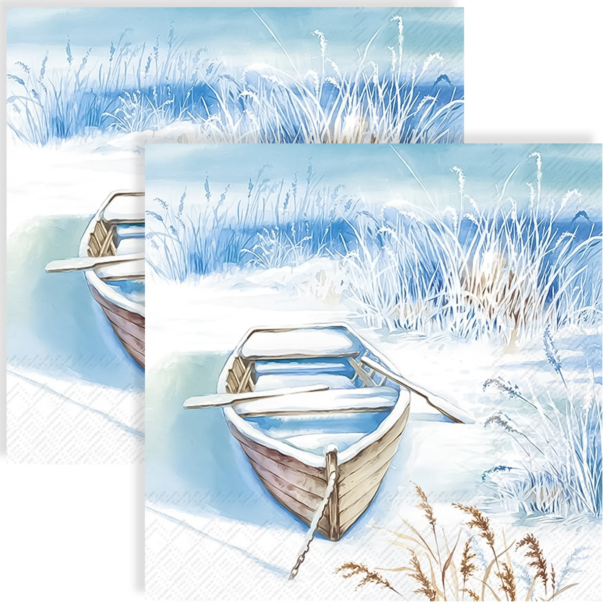 Guardanapo para Decoupage Ihr 33x33cm com 2 Unidades - Barco no Gelo