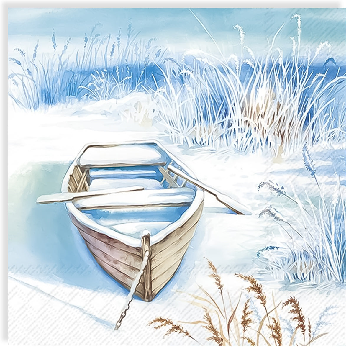 Guardanapo para Decoupage Ihr 33x33cm com 2 Unidades - Barco no Gelo