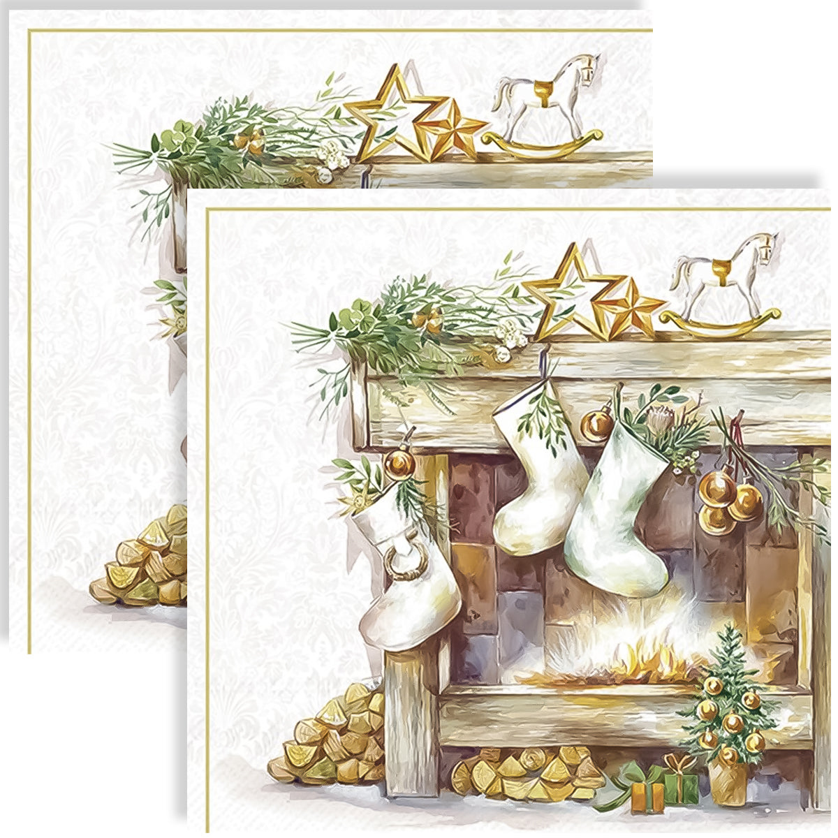 Guardanapo para Decoupage Ihr 33x33cm com 2 Unidades - Lareira de Natal