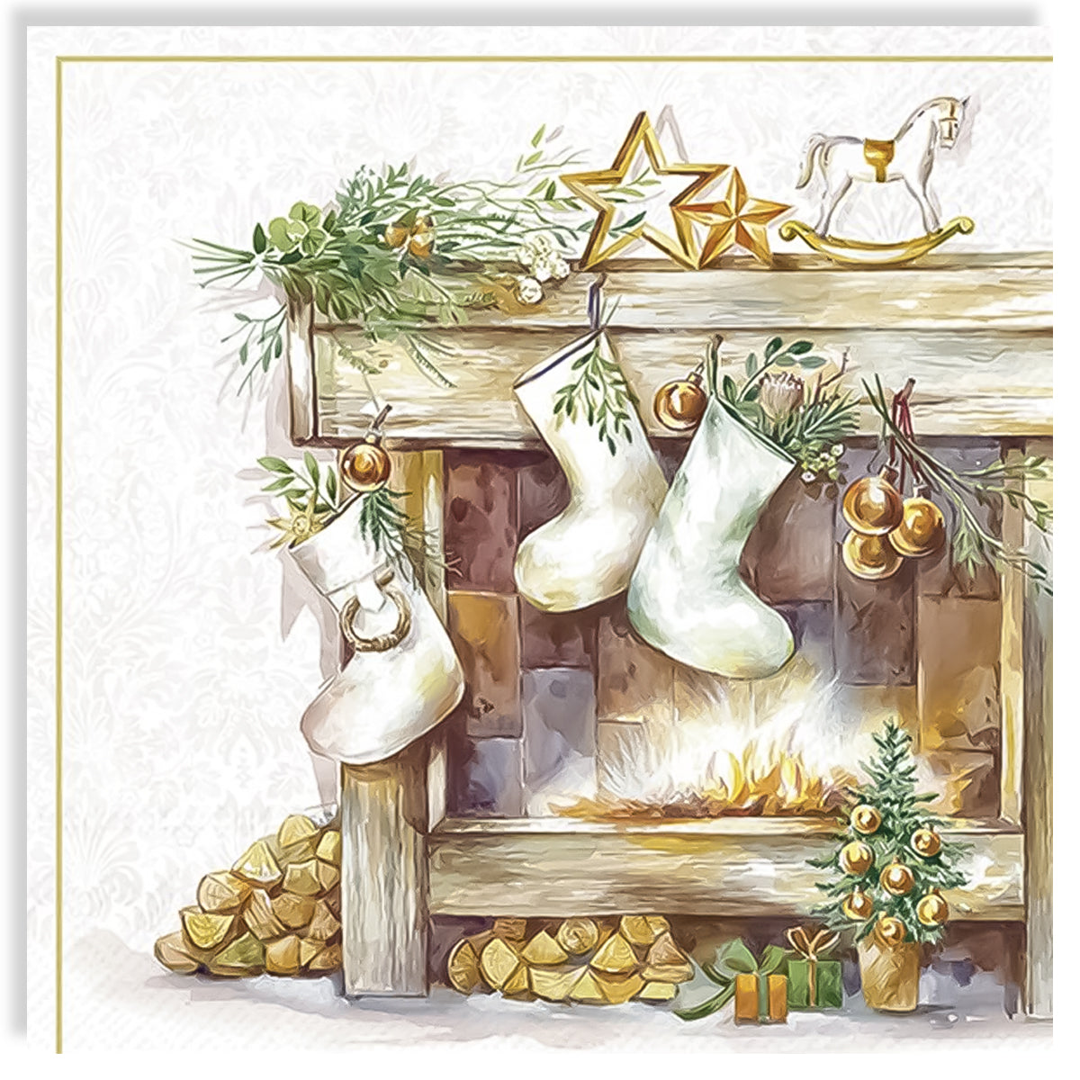 Guardanapo para Decoupage Ihr 33x33cm com 2 Unidades - Lareira de Natal