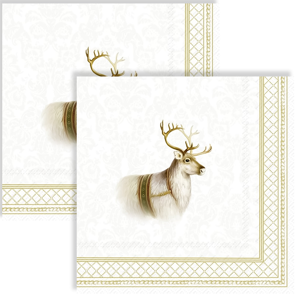 Guardanapo para Decoupage Ihr 33x33cm com 2 Unidades - Rena de Natal