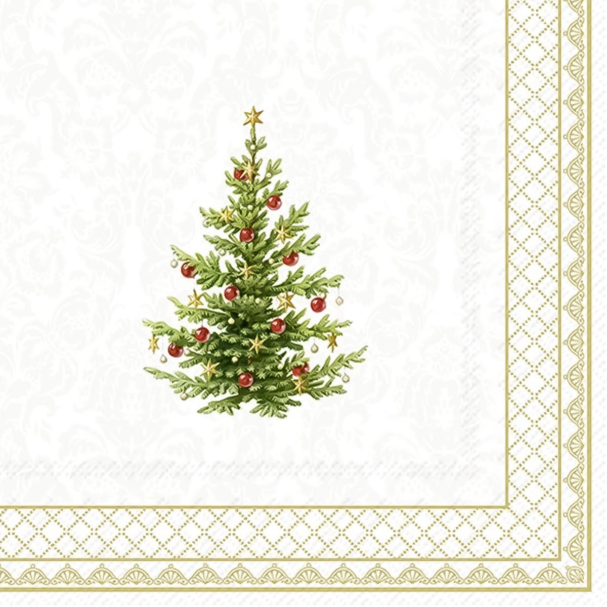 Guardanapo para Decoupage Ihr 33x33 Arvore de Natal Classica Ouro C/ 20 Unidade