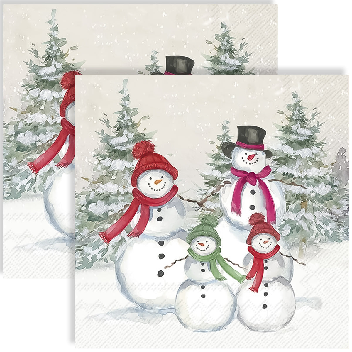 Guardanapo para Decoupage Ihr 33x33cm com 2 Unidades - Boneco de Neve