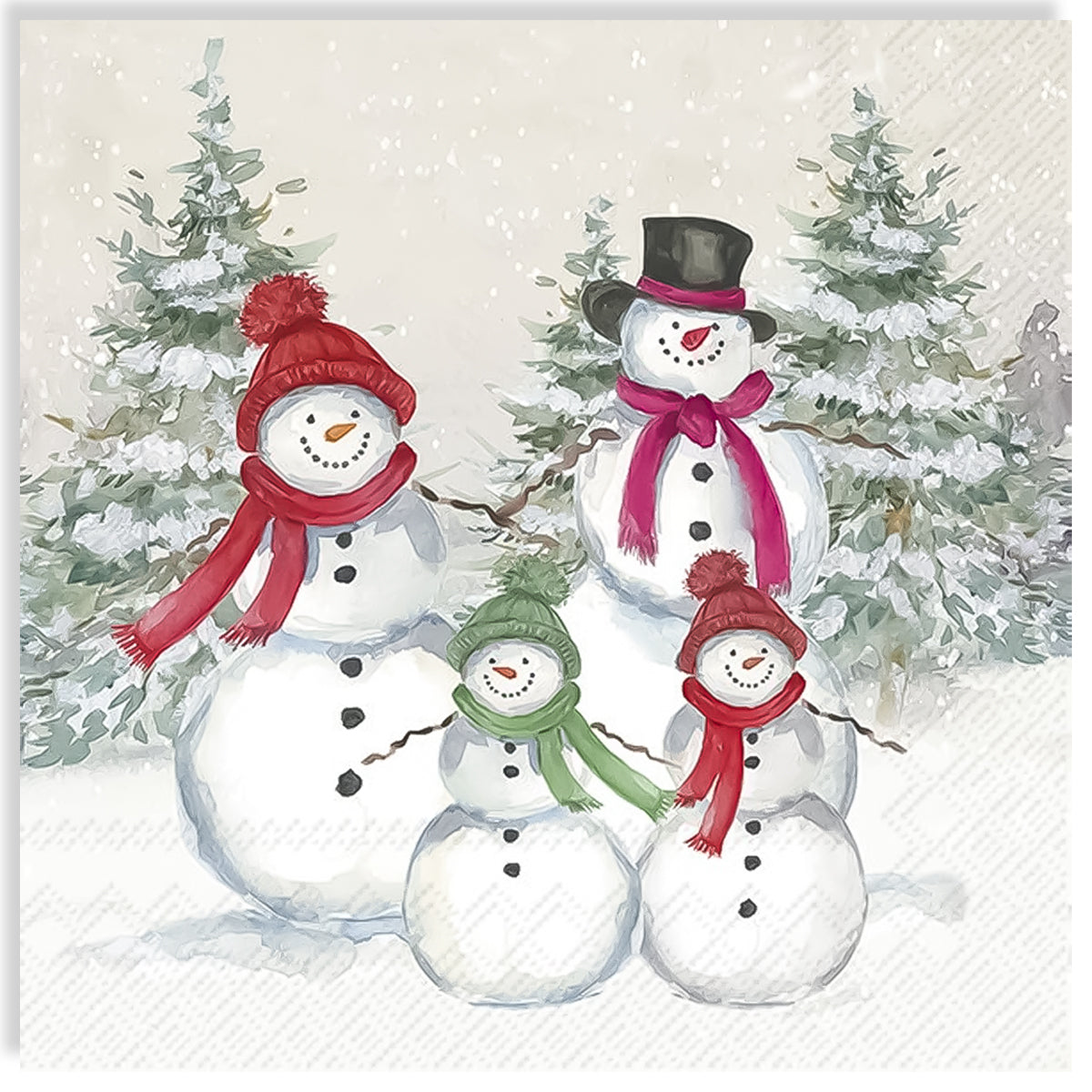 Guardanapo para Decoupage Ihr 33x33cm com 2 Unidades - Boneco de Neve