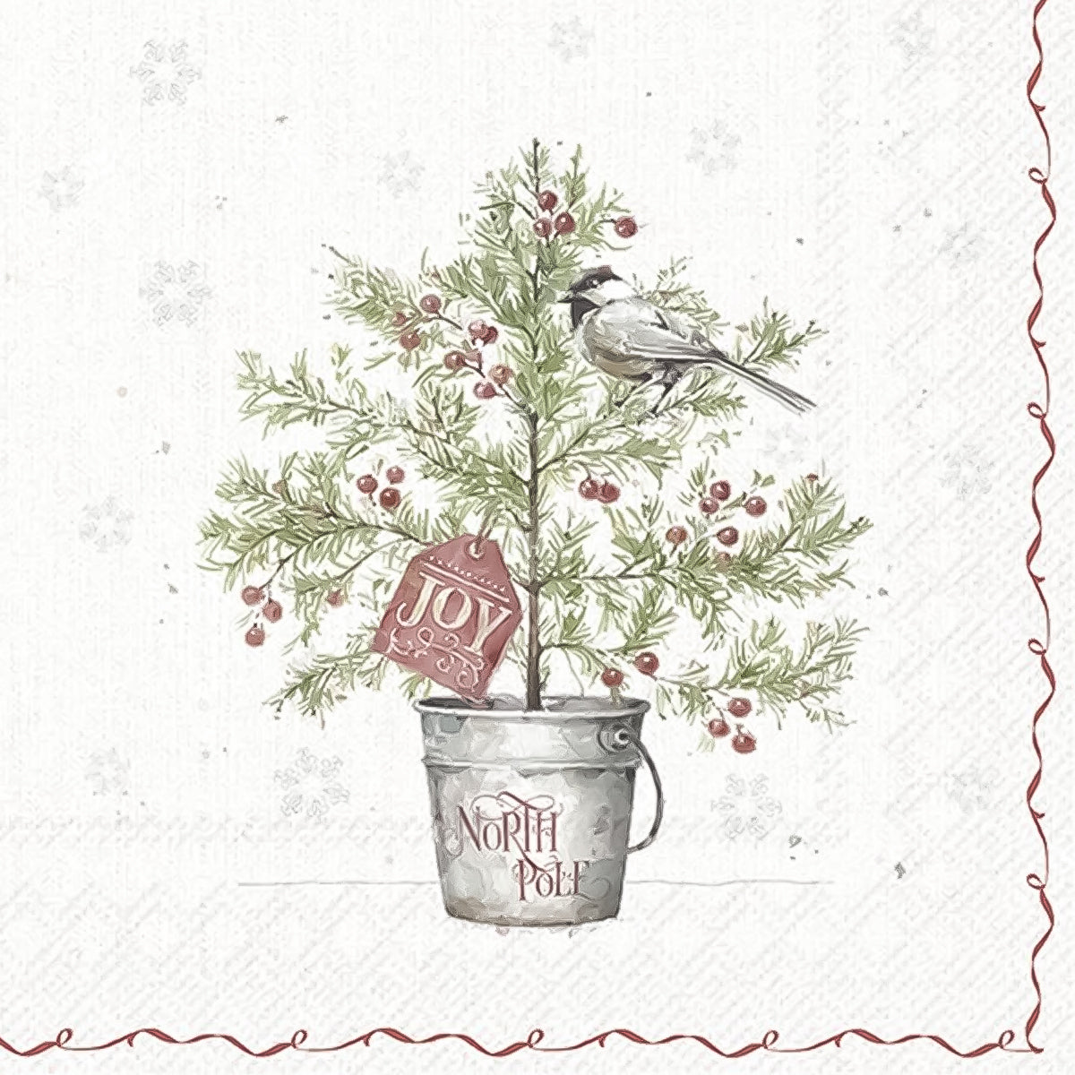 Guardanapo para Decoupage Ihr 33x33 Presente de Arvore de Natal com Pássaro C/ 20 Unidade