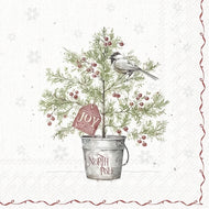 Guardanapo para Decoupage Ihr 33x33cm com 20 Unidades - Presente de Árvore de Natal com Pássaro