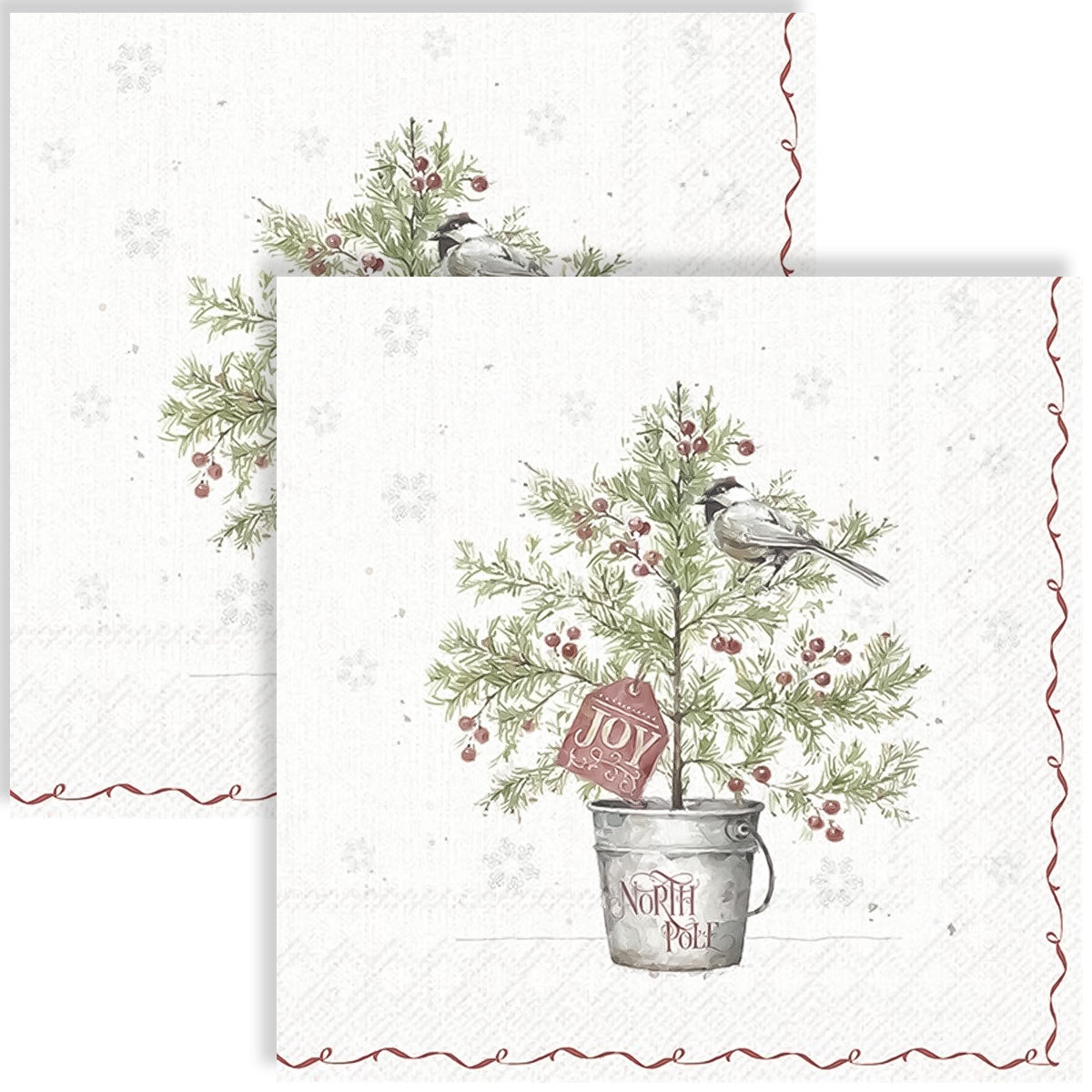 Guardanapo para Decoupage Ihr 33x33cm com 2 Unidades - Árvore com Pássaro