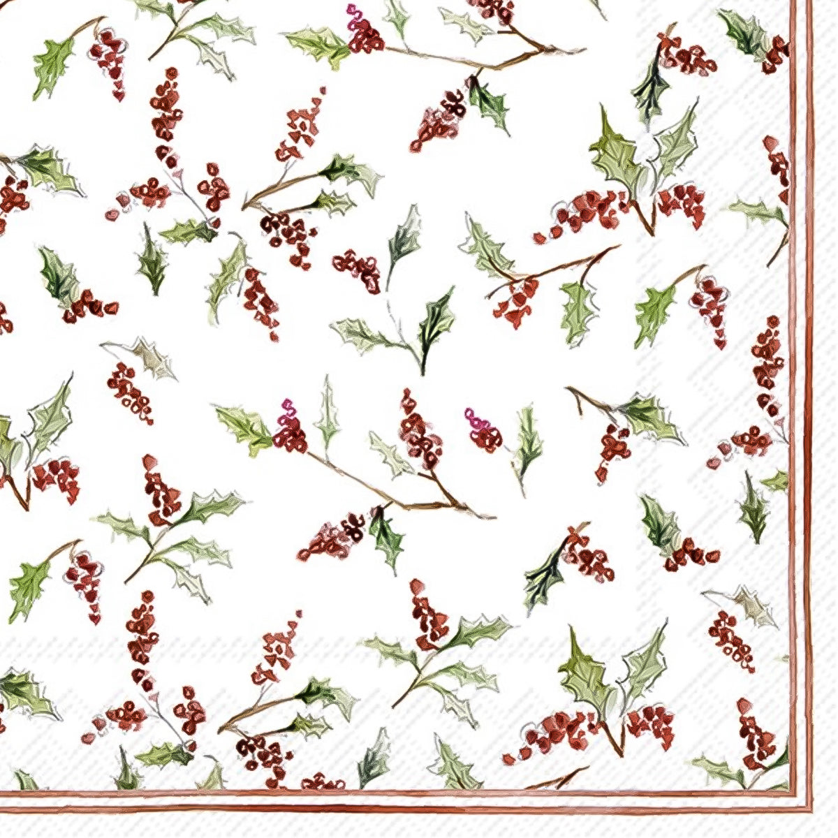Guardanapo para Decoupage Ihr 33x33 Folhas e Frutas de Natal C/ 20 Unidade