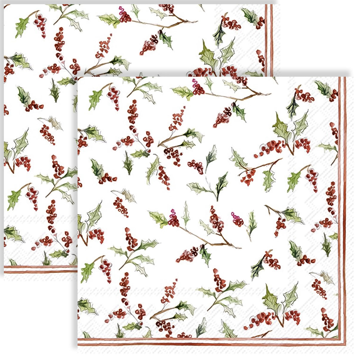 Guardanapo para Decoupage Ihr 33x33 Folhas e Frutas de Natal C/ 20 Unidade