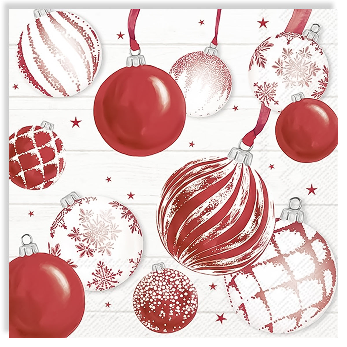 Guardanapo para Decoupage Ihr 33x33cm com 2 Unidades - Esferas de Natal