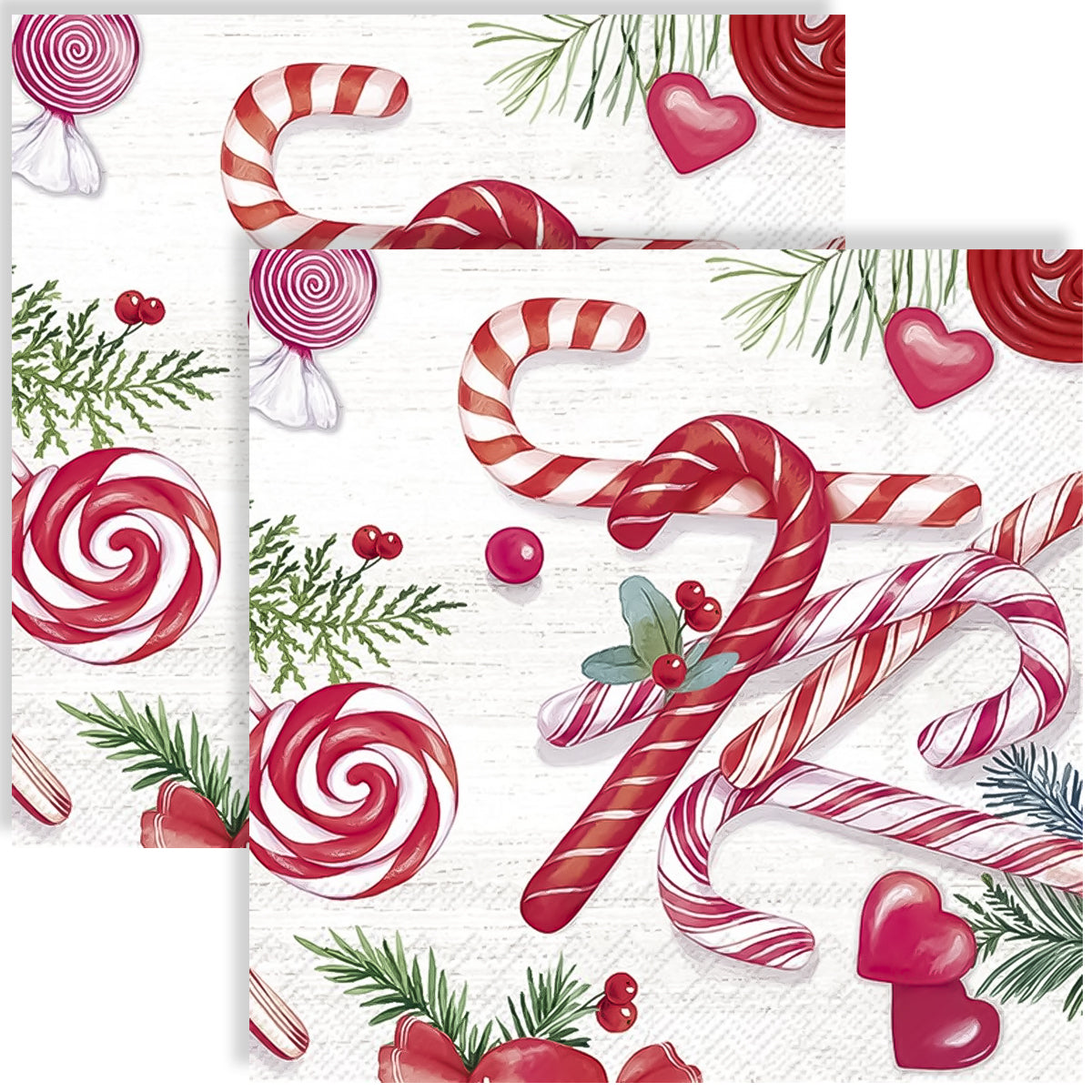 Guardanapo para Decoupage Ihr 33x33cm com 2 Unidades - Bengalas Doce Natal