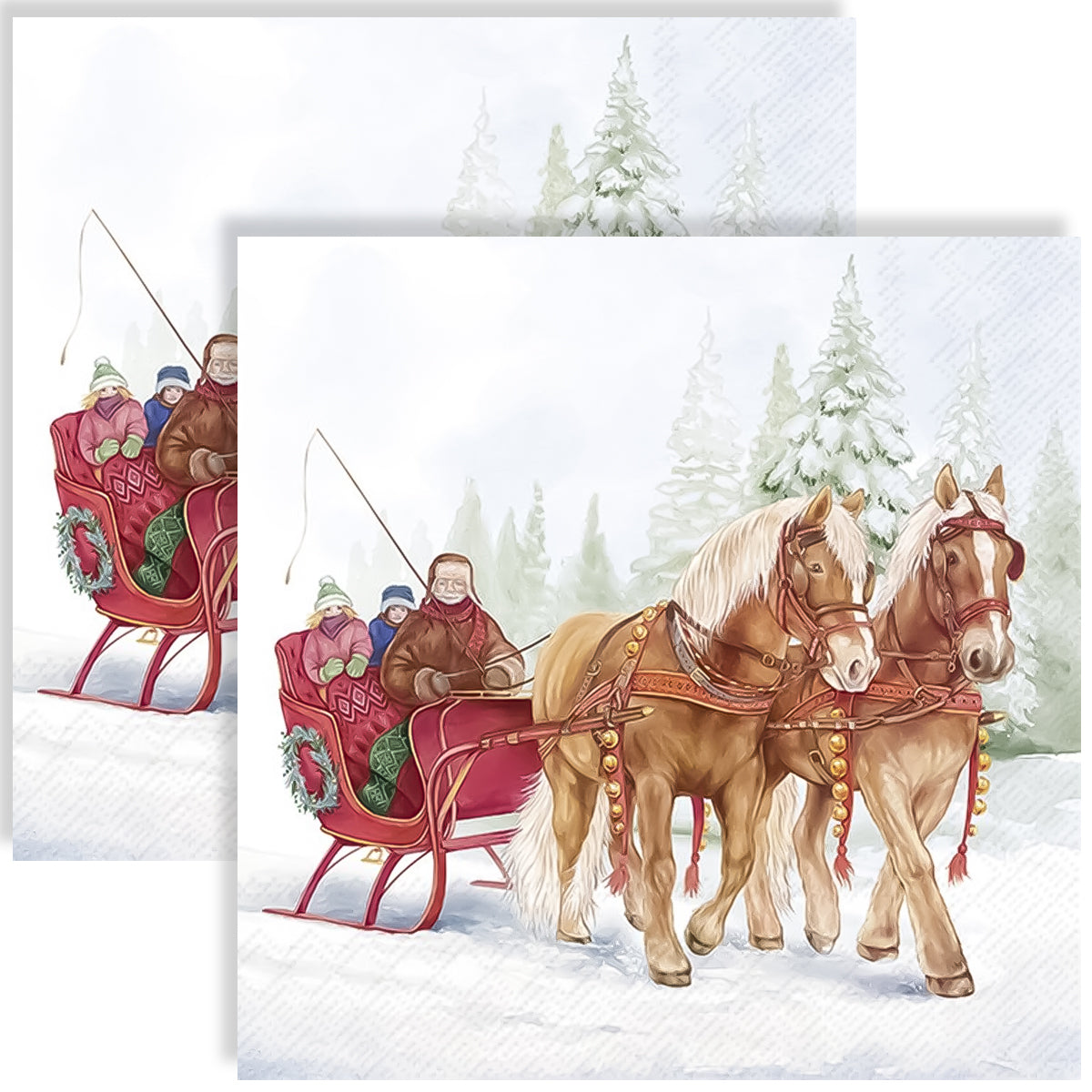 Guardanapo para Decoupage Ihr 33x33 Passeio de Treno de Cavalo C/ 20 Unidade
