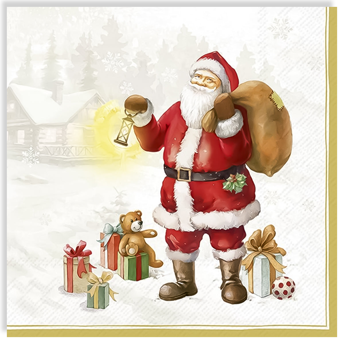 Guardanapo para Decoupage Ihr 33x33cm com 2 Unidades - Feliz Papai Noel