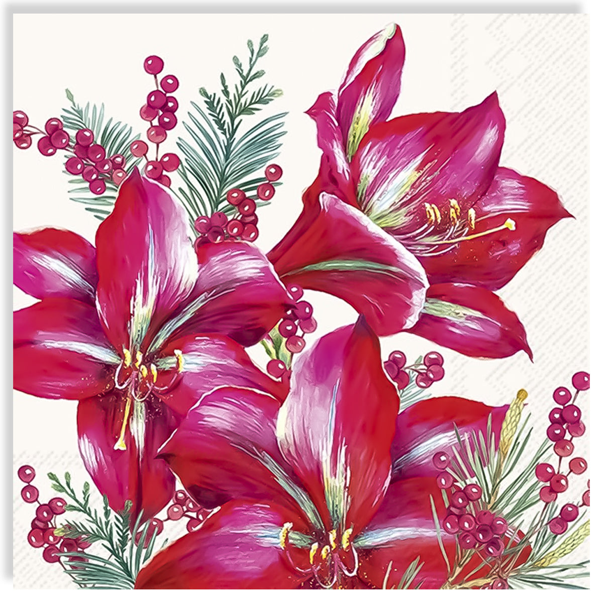 Guardanapo para Decoupage Ihr 33x33 Flores Rosas C/ 20 Unidade