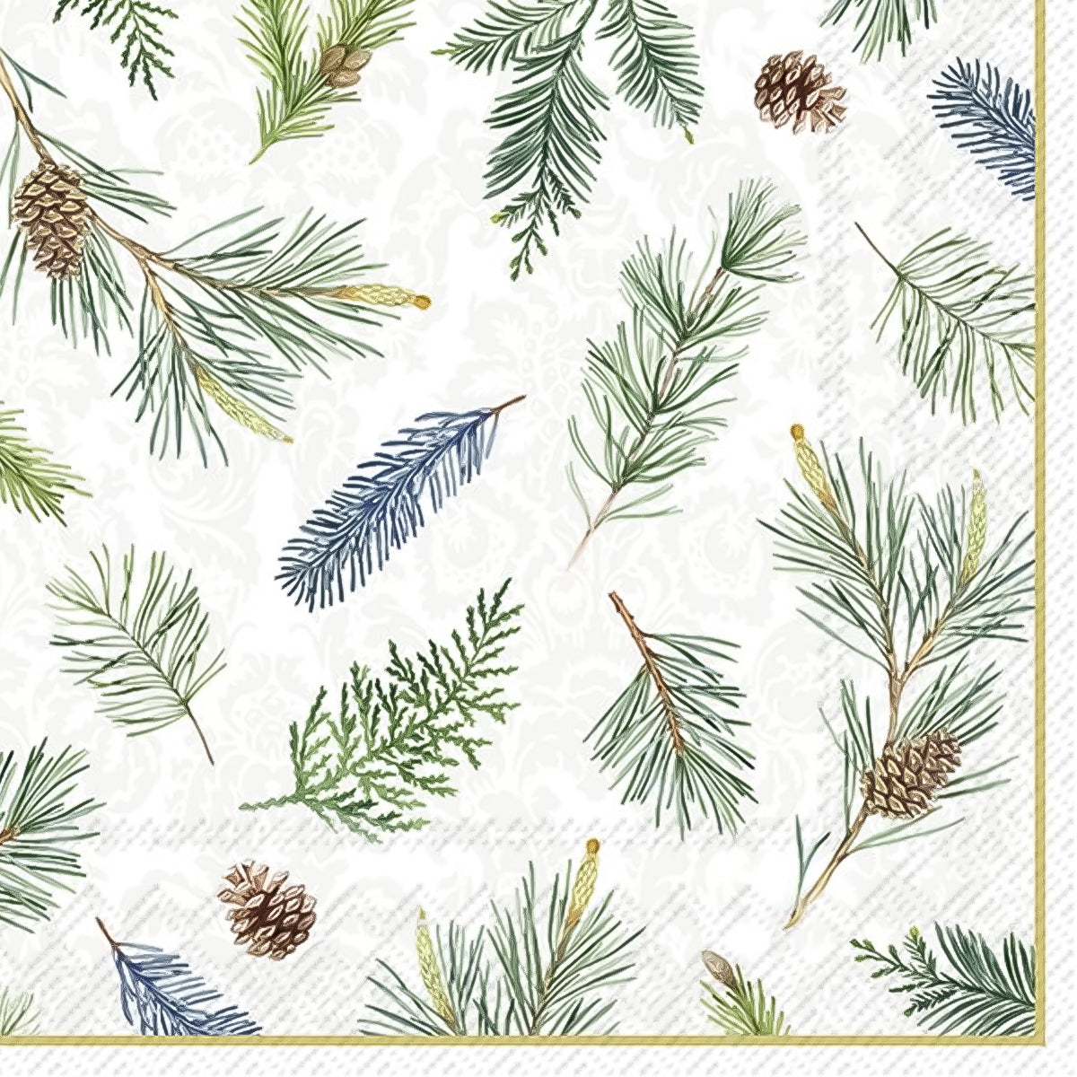 Guardanapo para Decoupage Ihr 33x33cm com 2 Unidades - Ramos e Pinhas