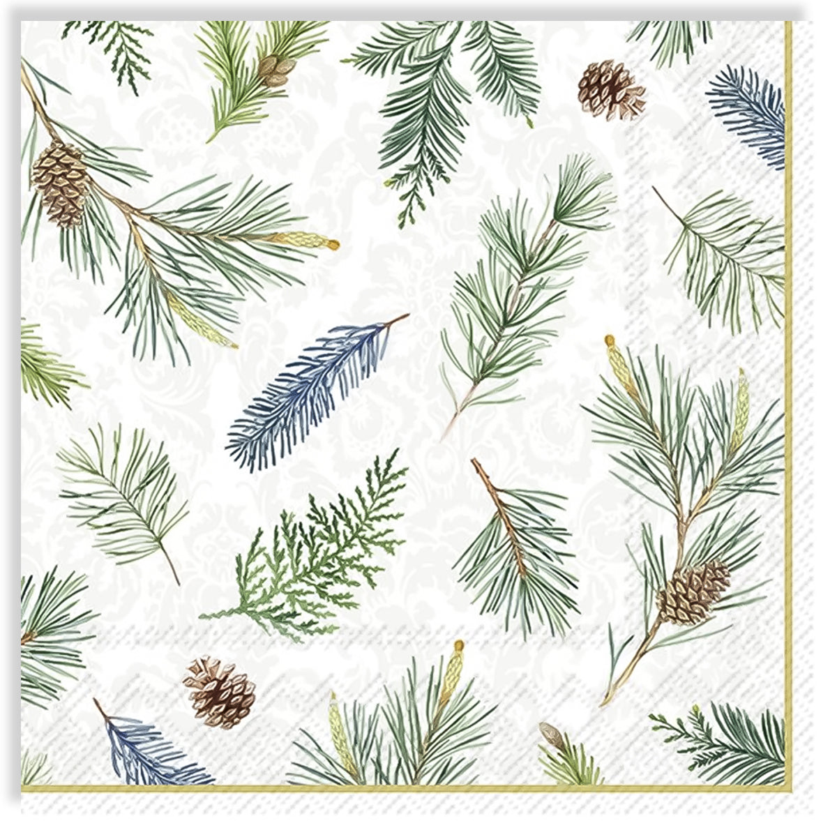 Guardanapo para Decoupage Ihr 33x33cm com 2 Unidades - Ramos e Pinhas
