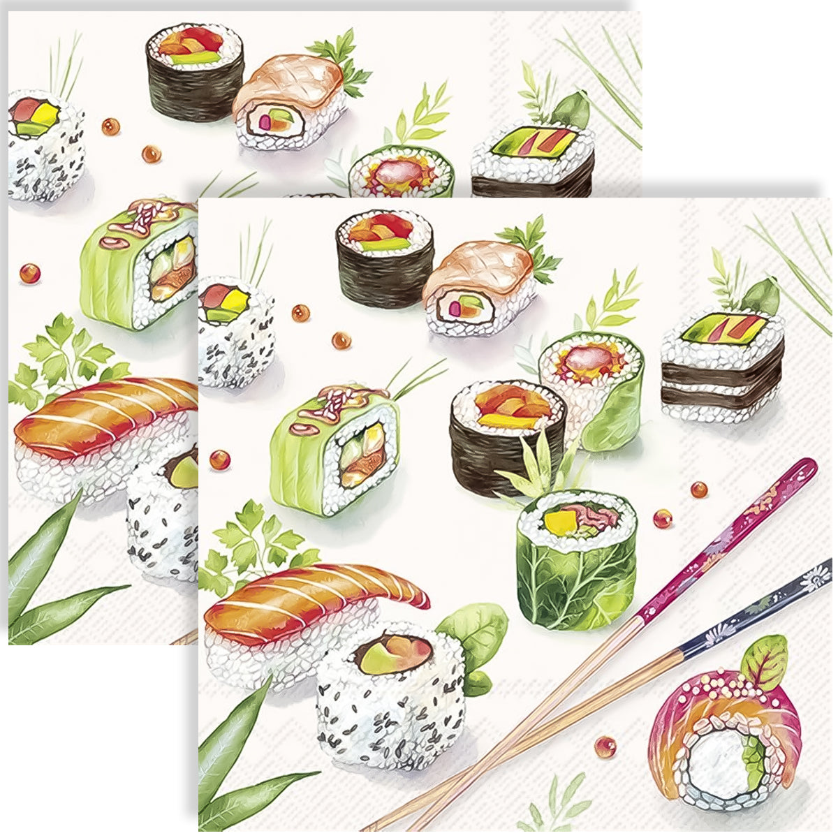 Guardanapo para Decoupage Ihr 33x33cm com 2 Unidades - Sushi Japonês
