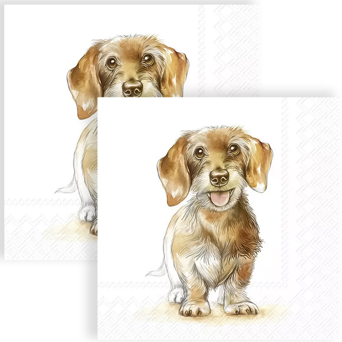 Guardanapo para Decoupage Ihr 33x33cm com 2 Unidades - Cachorro Fritz